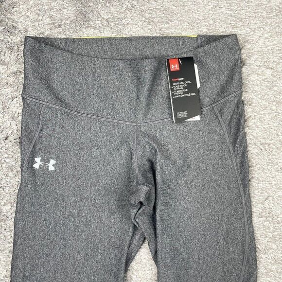 Under Armour Fly By Compression Capri Legging Gray/Yellow NEW - Picture 5 of 9